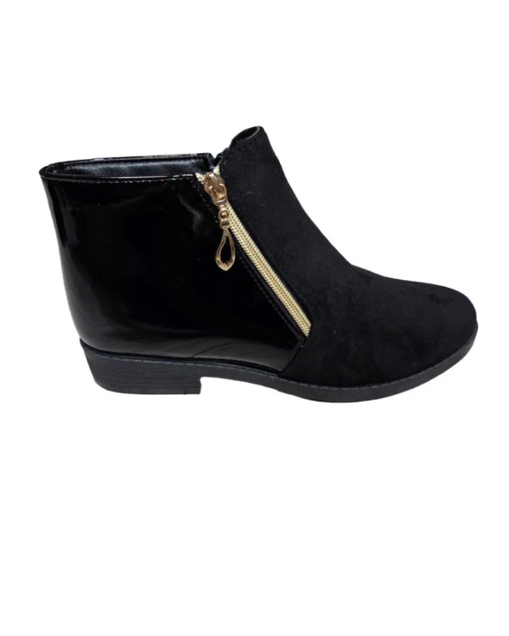 Czarne eleganckie botki damskie - model ocieplany