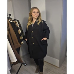 Płaszcz damski oversize z dużymi kieszeniami