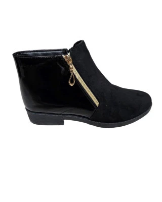 Czarne eleganckie botki damskie - model ocieplany