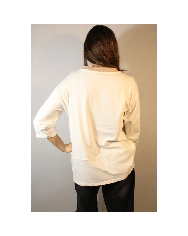 Bluzka damska z napisem HEART - luźny krój, styl i casual | Idea Fashion