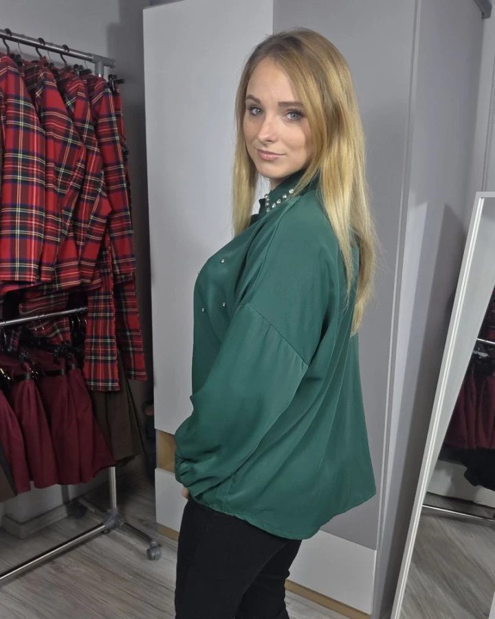 Elegancka koszula z perełkami | IdeaFashion