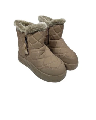 ocieplane botki damskie na platformie z futerkiem – zimowe śniegowce