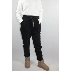 Dresowe spodnie damskie z miękkiego weluru