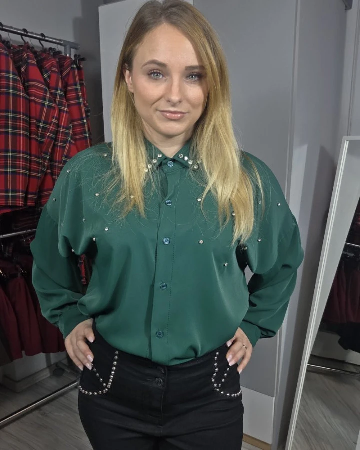 Elegancka koszula z perełkami | IdeaFashion